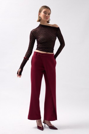 F44449902723255 Burgundy TROUSERS