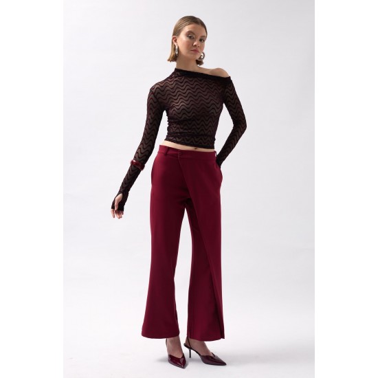 F44449902756023 Burgundy TROUSERS