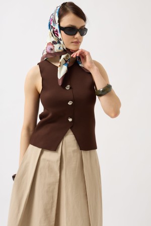 F44677883625655 KAHVERENGİ YELEK