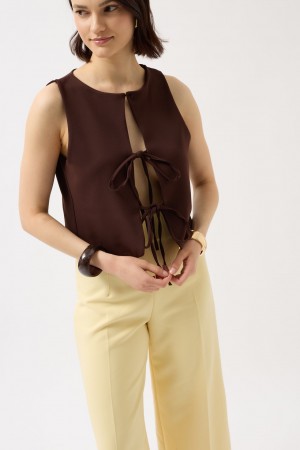 F44677958566071 KAHVERENGİ BLUZ