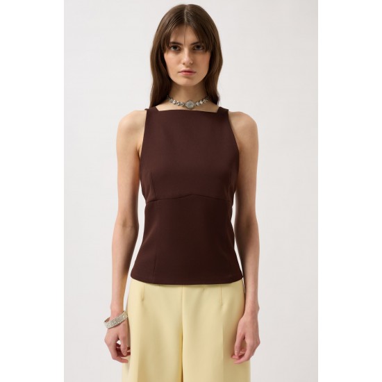 F44764556984503 KAHVERENGİ BLUZ