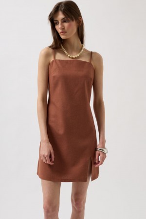 F44833237893303 BROWN DRESS