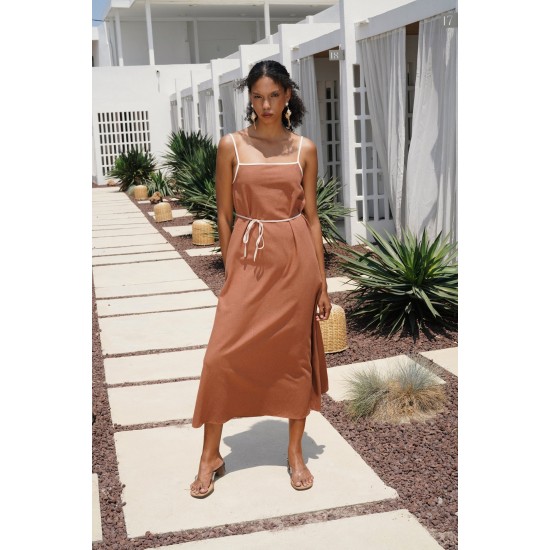 F44833242251447 KAHVERENGİ ELBİSE