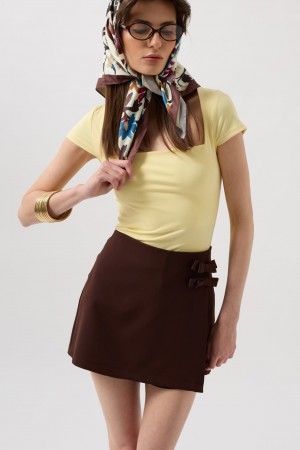 F44848168403127 BROWN SKIRT