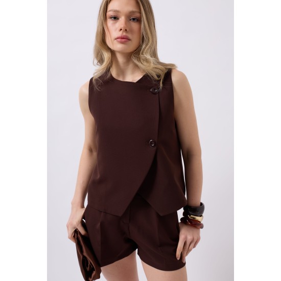 F44883910787255 KAHVERENGİ YELEK