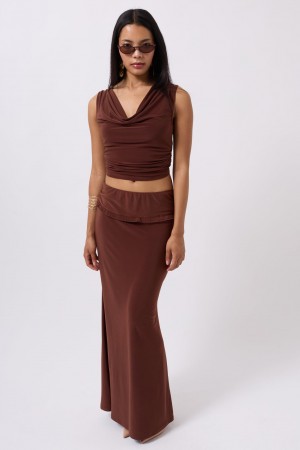 F44909200441527 KAHVERENGİ ETEK