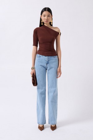 F44950076096695 KAHVERENGİ BLUZ