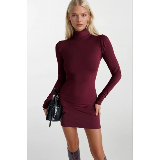 F45327614214327 Burgundy DRESS