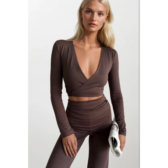 F45393429692599 KAHVERENGİ BLUZ