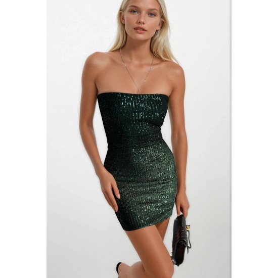 F45478380306615 YEŞİL ELBİSE