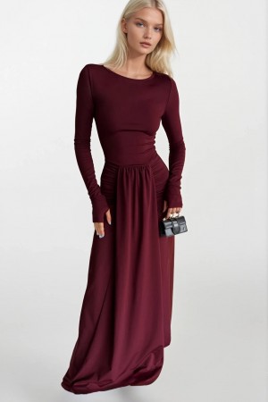 F45514071933111 Burgundy DRESS