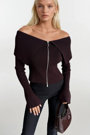 F45520979263671 KAHVERENGİ BLUZ