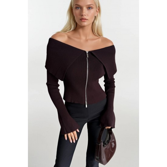 F45520979263671 KAHVERENGİ BLUZ