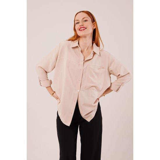 H4085-BEJ-S BEIGE SHIRT