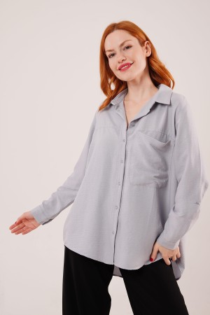 H4085-GRİ-L GRI SHIRT