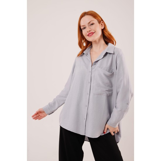 H4085-GRİ-L GRI SHIRT