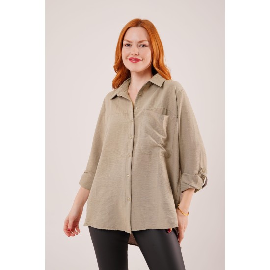 H4085-HAKI-L HAKI SHIRT