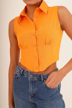 H4099-ORANJ-M ORANJ GÖMLEK