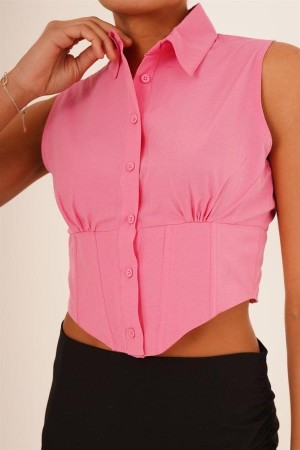 H4099-PEMBE-L PINK SHIRT