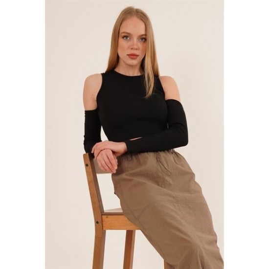 H4280-SİYAH-L SIYAH BLUZ