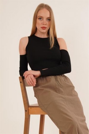 H4280-SİYAH-S SIYAH BLUZ