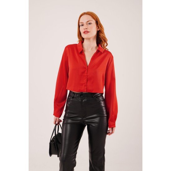 H4441-KIRMIZI-M RED SHIRT