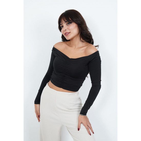 H4506-SİYAH-S SIYAH BLUZ