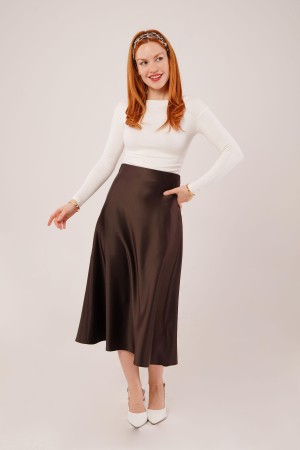 H4519-KAHVERENGİ-S KAHVERENGI ETEK