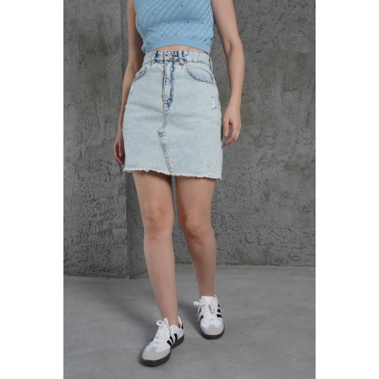 H4533-MAVİ-S MAVI SKIRT