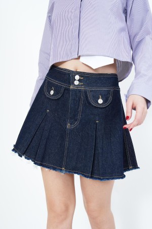 H4545-KOT-S MAVI SKIRT