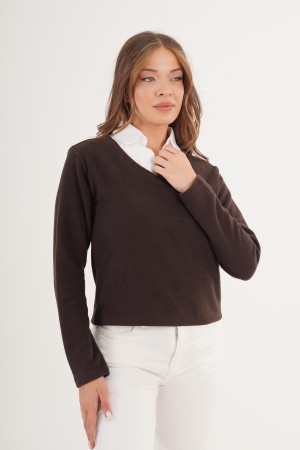 H4658-KAHVE-S KAHVERENGI BLOUSE