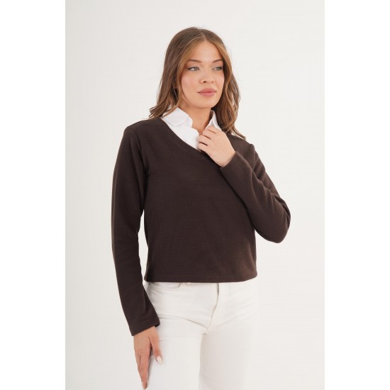 H4658-KAHVE-S KAHVERENGI BLOUSE