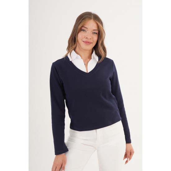 H4658-LACİVERT-S LACIVERT BLOUSE