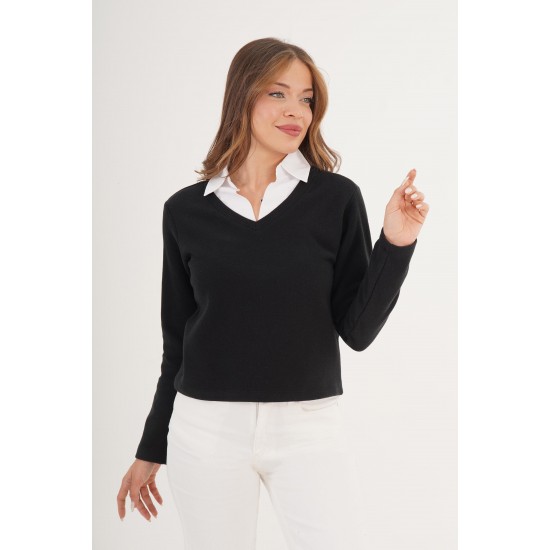 H4658-SİYAH-S SIYAH BLOUSE