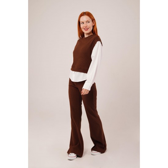 H4696-KAHVERENGİ-M KAHVERENGI TAKIM