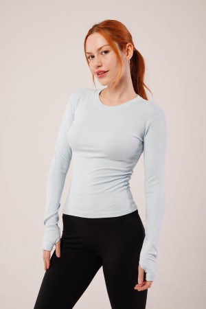 "H4704-BEBE MAVİSİ-M" "BEBE MAVI" BLOUSE