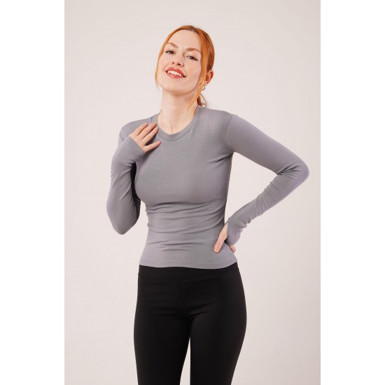 H4704-GRİ-S GRI BLUZ