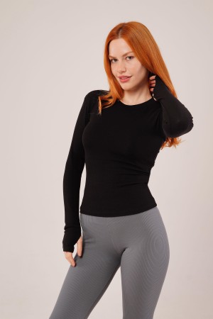 H4704-SİYAH-L SIYAH BLUZ