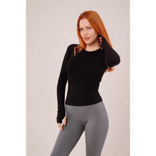 H4704-SİYAH-L SIYAH BLUZ