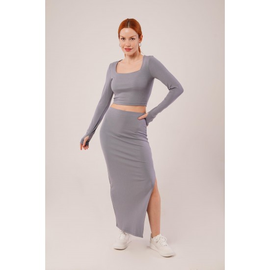 H4706-GRİ-L GRI ETEK