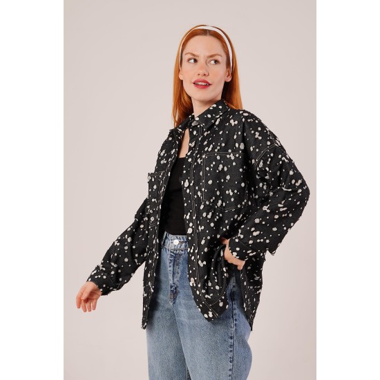 H4712-SİYAH-L SIYAH SHIRT