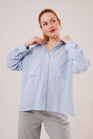 H4713-MAVİ-M MAVI SHIRT