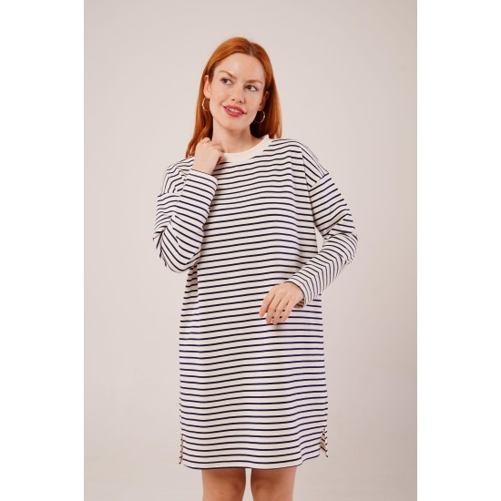 H4719-LACİVERT-L BEYAZ SWEAT