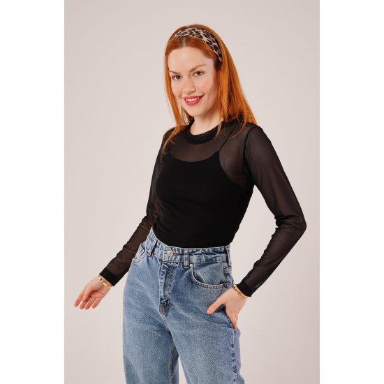 H4726-SİYAH-L SIYAH BLOUSE