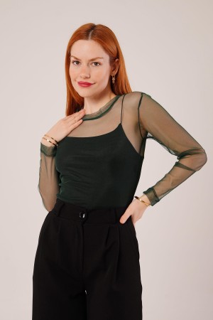 H4726-YEŞİL-L "ZÜMRÜT YEŞILI" BLOUSE