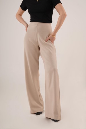 H4766-KREM-L CREAM TROUSERS