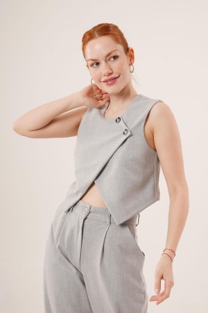 H4767-GRİ-S GRI YELEK