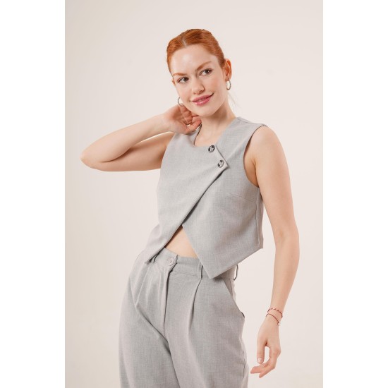 H4767-GRİ-S GRI YELEK