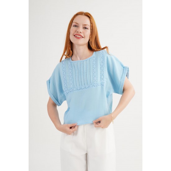 H4825-MAVİ-L MAVI BLUZ