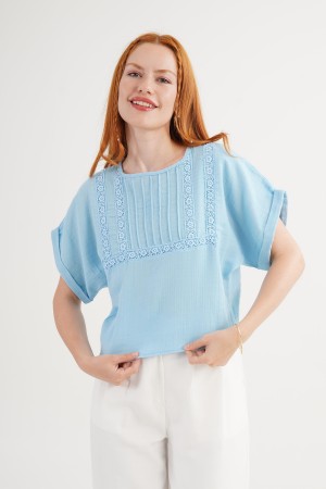 H4825-MAVİ-M MAVI BLUZ